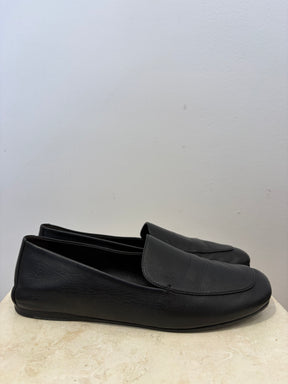 Khaite Monroe Square Toe Loafers in Black, 39