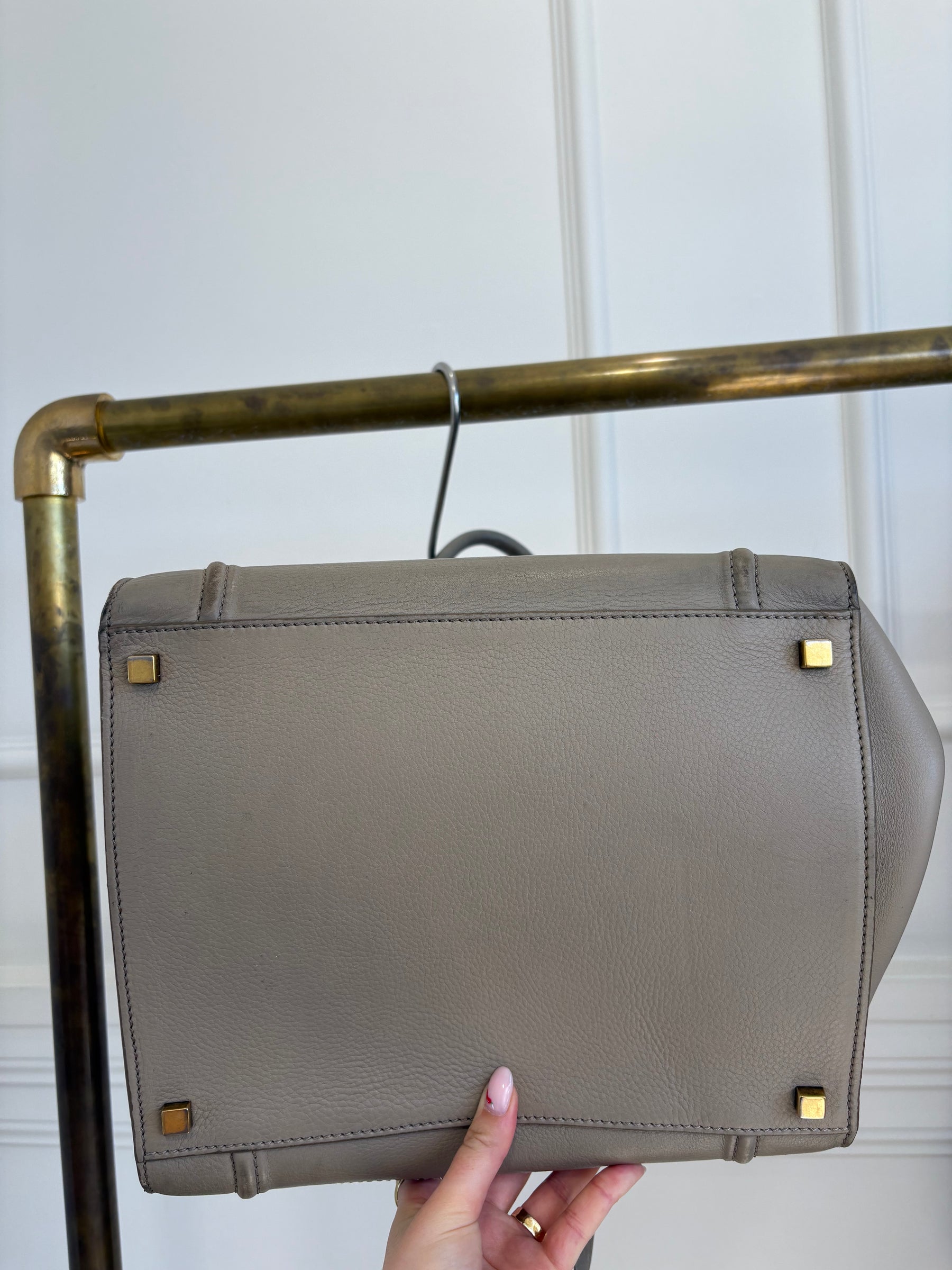 Céline Taupe Leather Phantom Luggage Tote