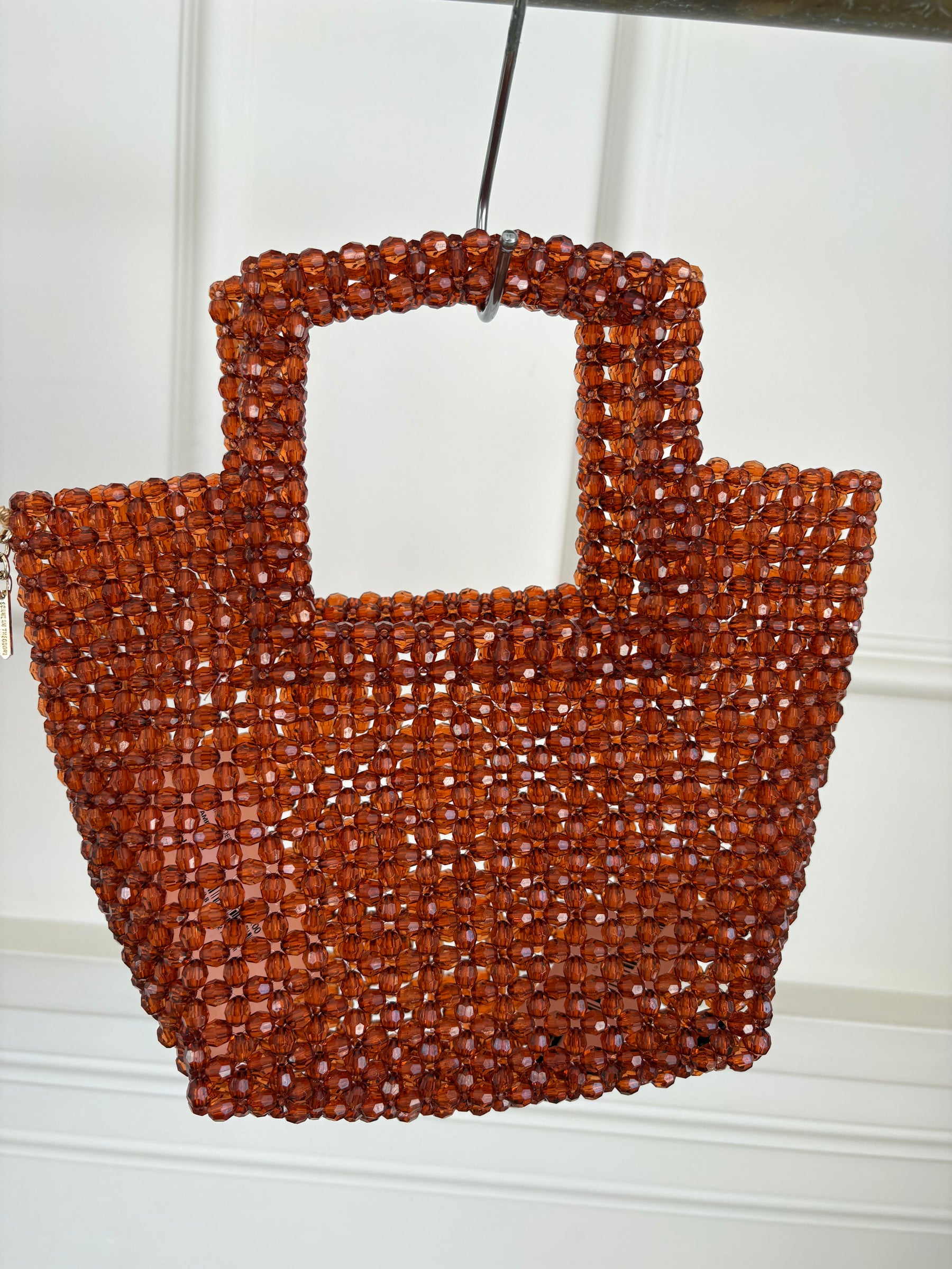 Scanlan Theodore Orange Mini Beaded Tote