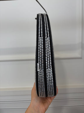 Coperni Black Satin and Crystal Mini Swipe Bag