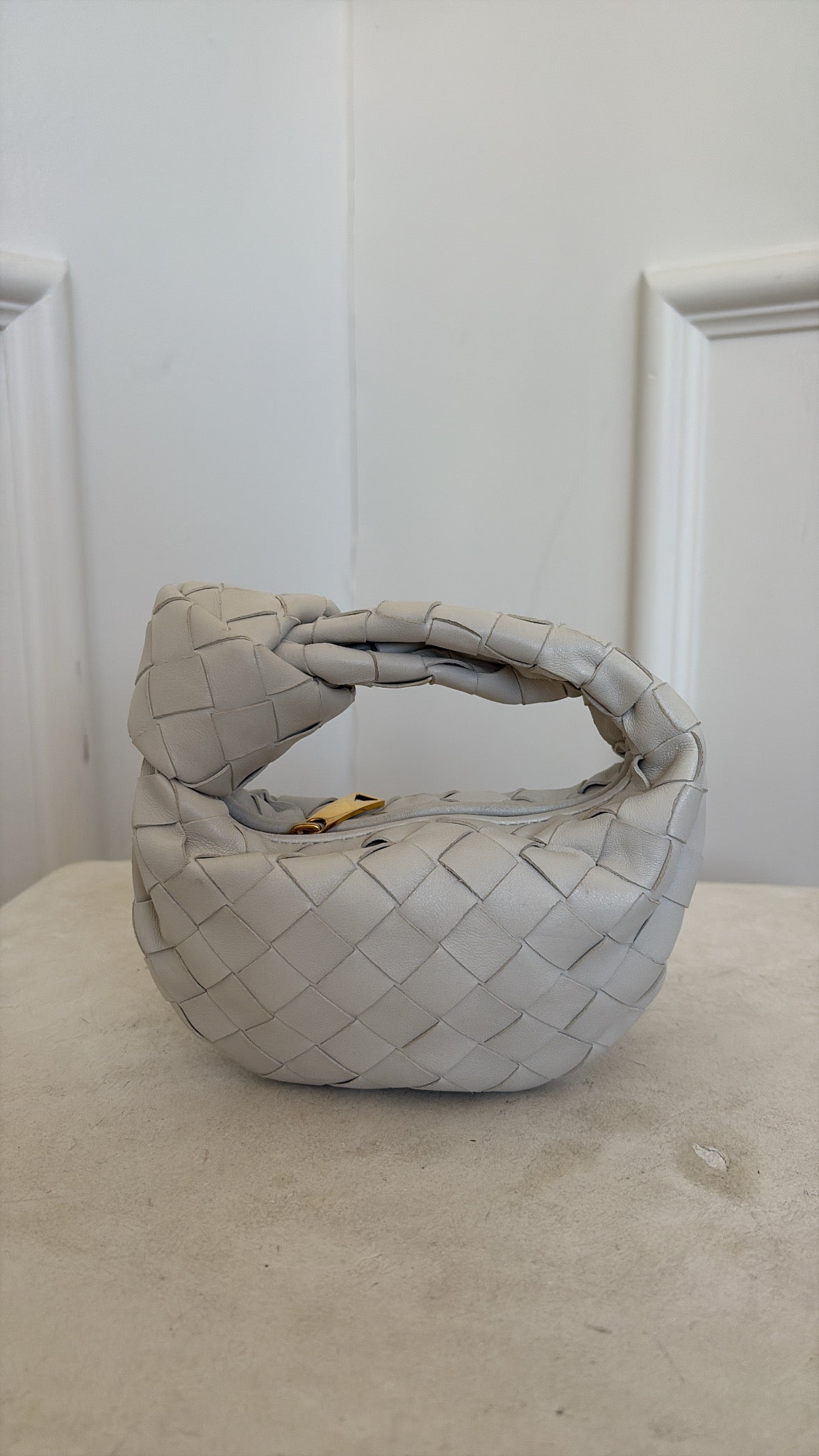 Bottega Veneta White Intrecciato Leather Candy Jodie Bag, Very Good