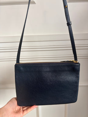 Celine Navy Leather Trio Bag