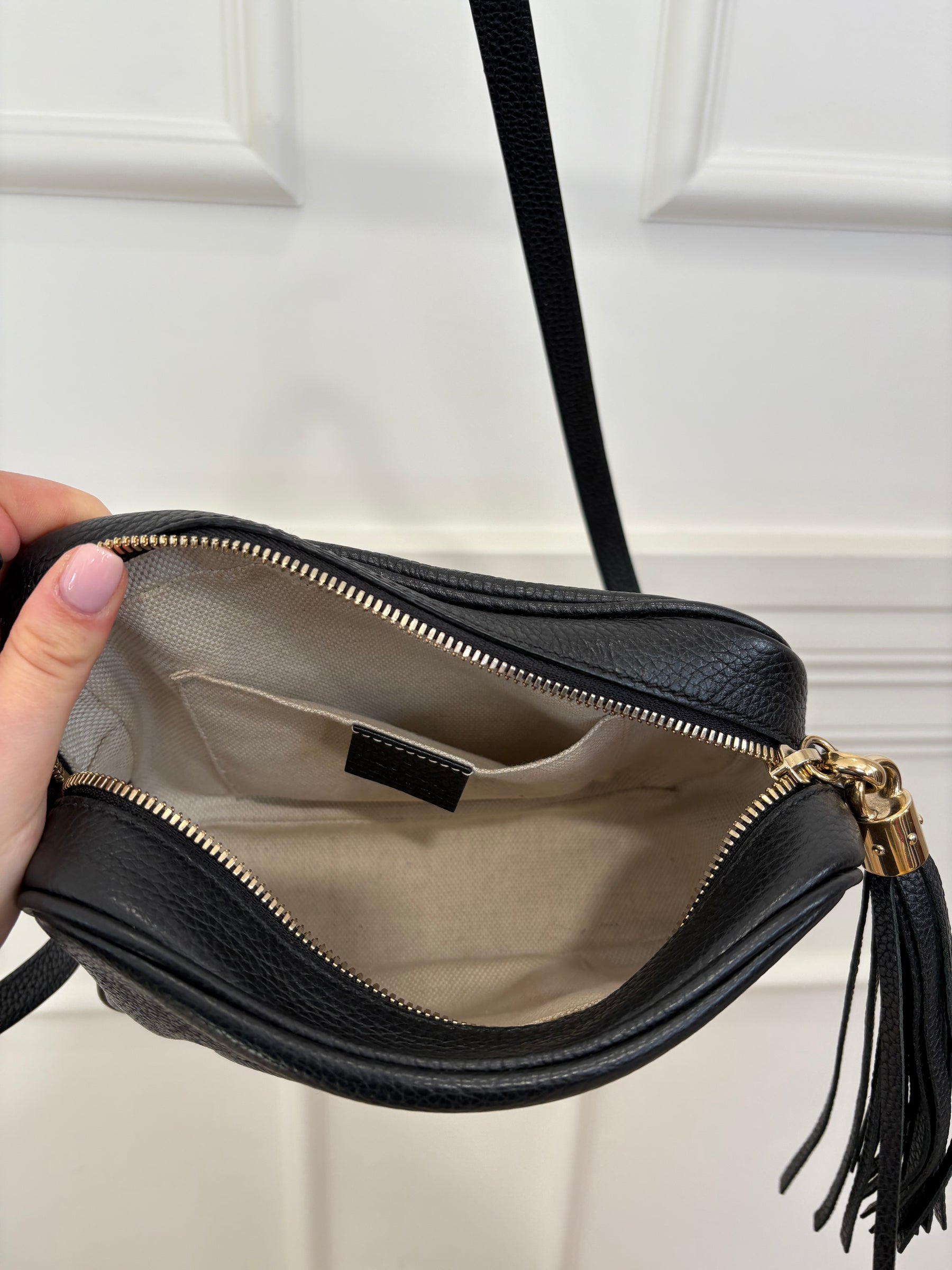 Gucci Black Grained Leather Soho Disco Bag