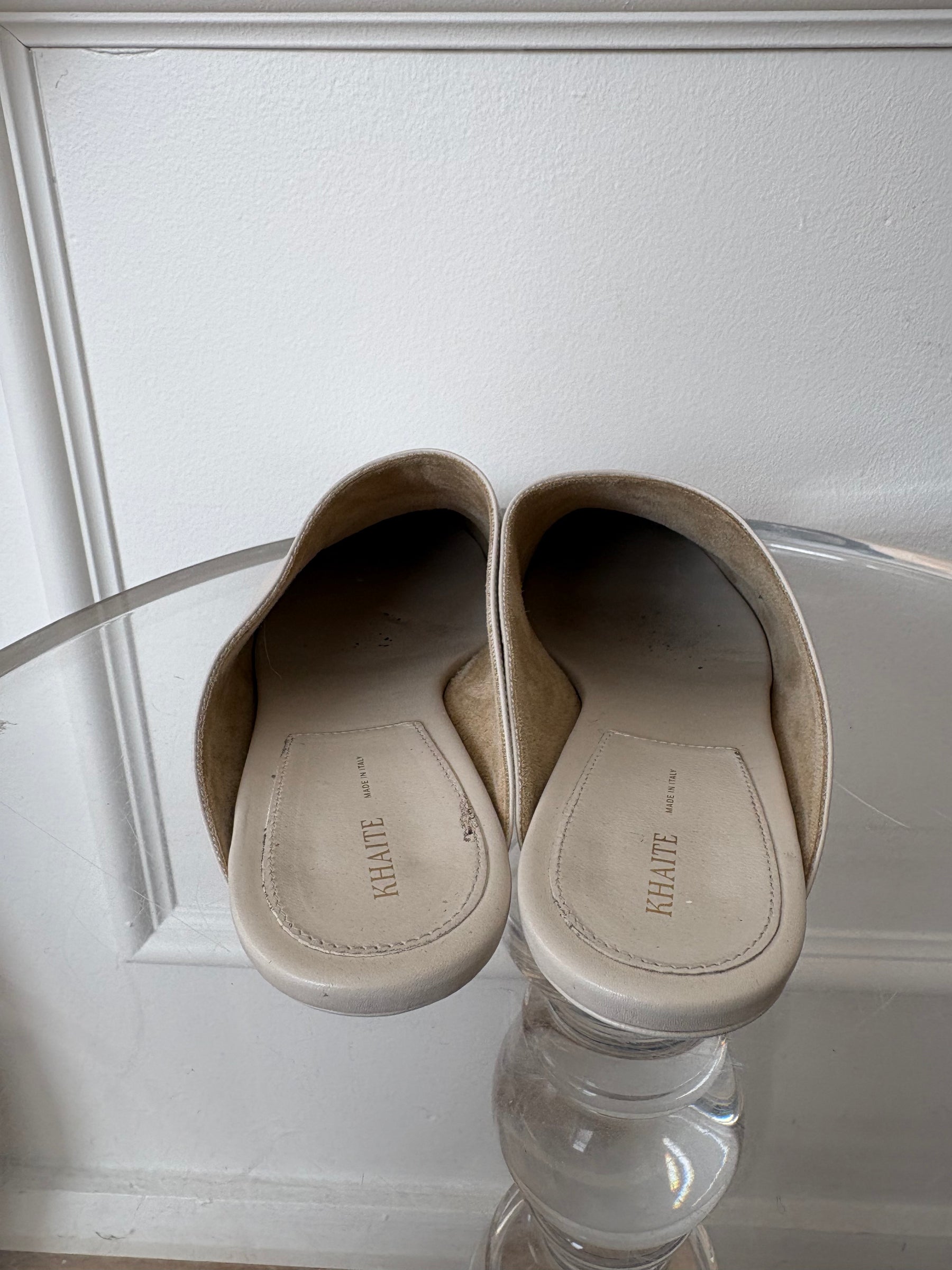 Khaite Off White Otto Soft Mules, 38.5