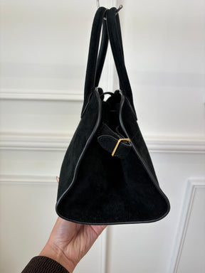 The Row Black Suede Soft Margaux 10 Bag