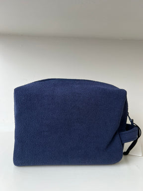 Max Mara Navy Terry Logo Cosmetic Case