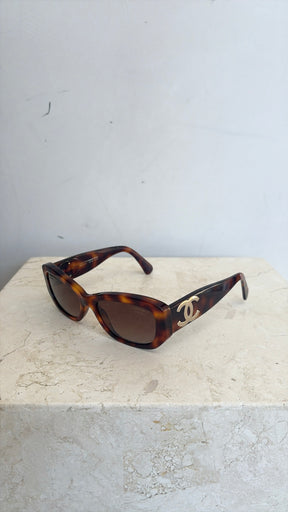 Chanel Tortoise shell Rectangular Sunglasses