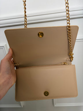 Oroton Beige Quilted leather Crossbody Bag