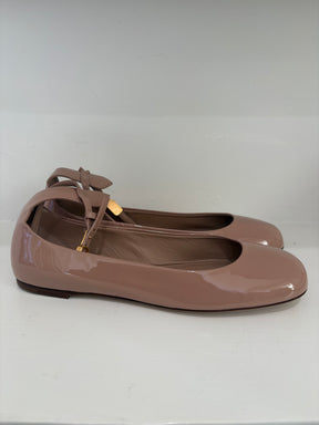 Valentino Garavani Rose Poudre Patent Leather Mary Janes, 41