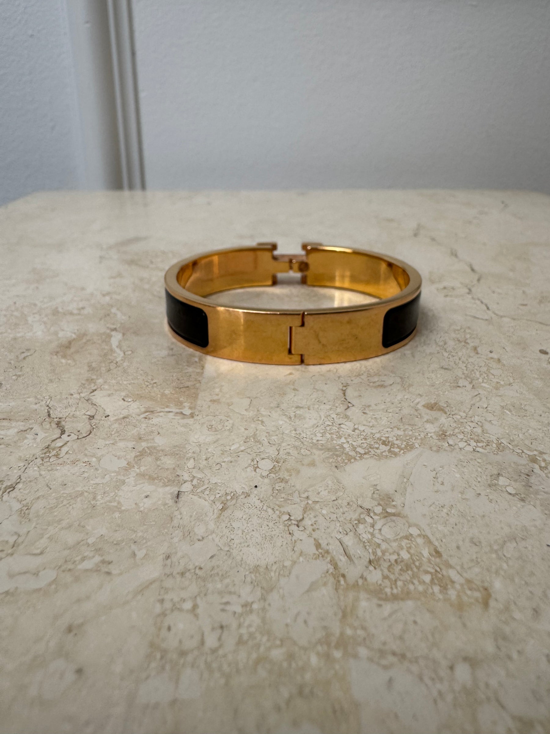 Hermès Click H Bracelet Rose Gold And Black PM