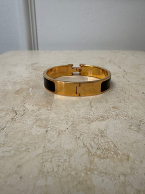 Hermès Click H Bracelet Rose Gold And Black PM