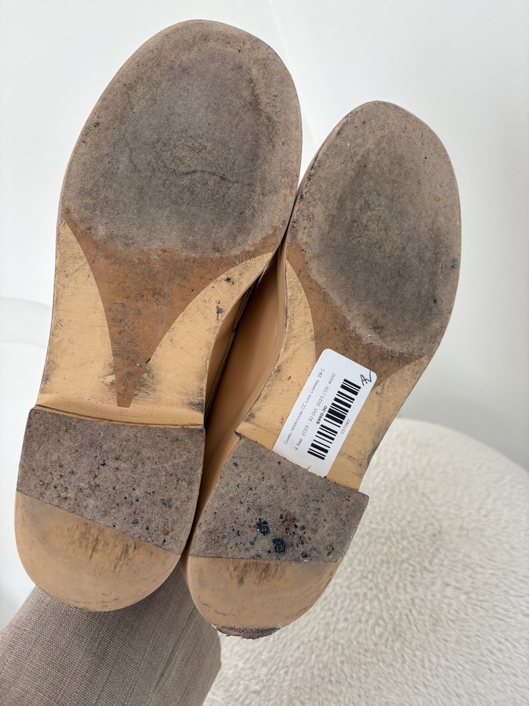 Chanel Interlocking CC Logo Loafers, 39 C