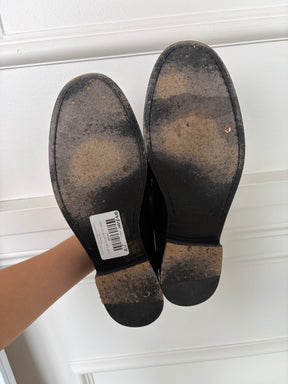 Celine Triomphe Black Leather Loafers Silver Hardware, 42