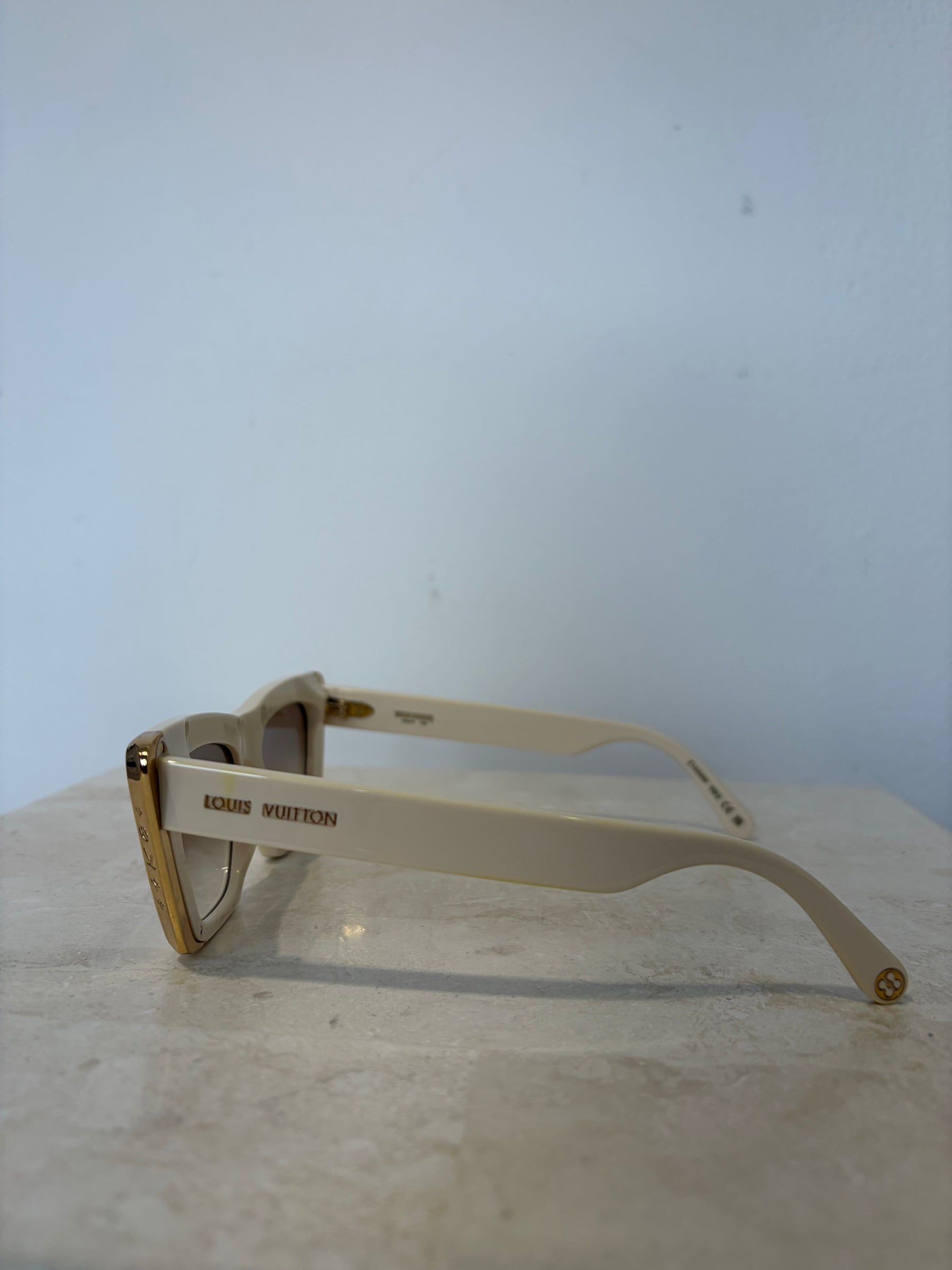 Louis Vuitton Cream and Gold Cat Eye Sunglasses