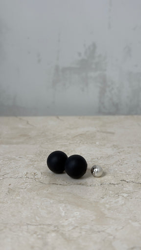 Dior Matte Black and Pearl Triables Earrings