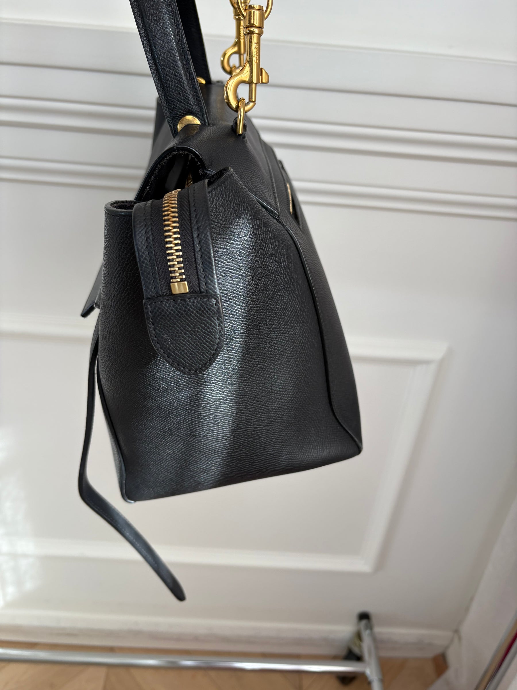 Celine Black Leather Belt Bag