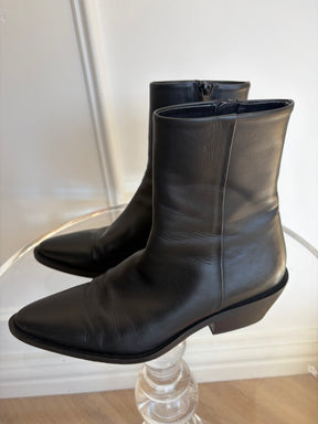 A.EMERY Black Leather Pointed Boots, 39