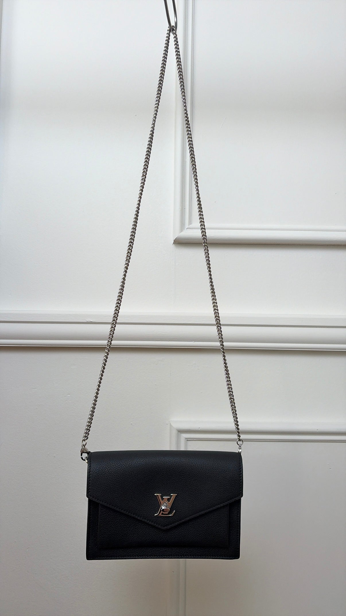 Louis Vuitton Mylockme Chain Pochette Black Silver