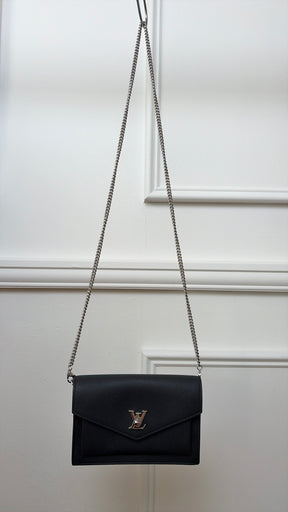 Louis Vuitton Mylockme Chain Pochette Black Silver