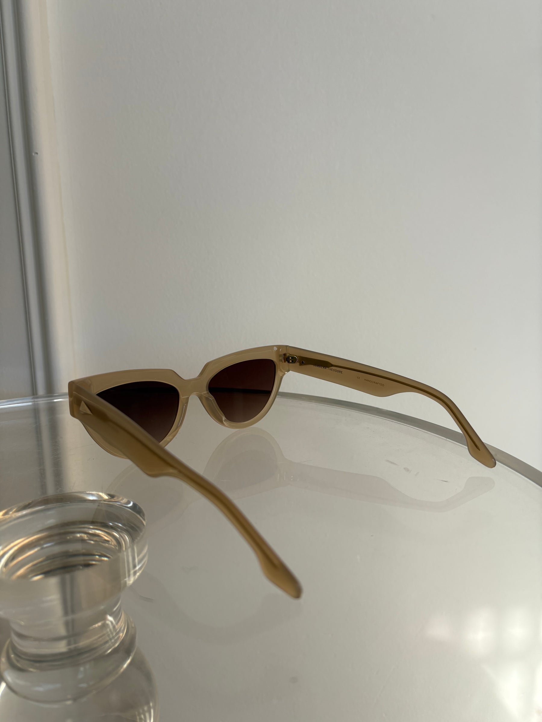 Scanlan Theodore Taupe Acetate Cat Eye Sunglasses