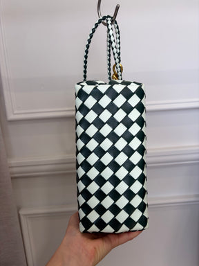 Bottega Veneta Green and White Intrecciato Small Andiamo Bag