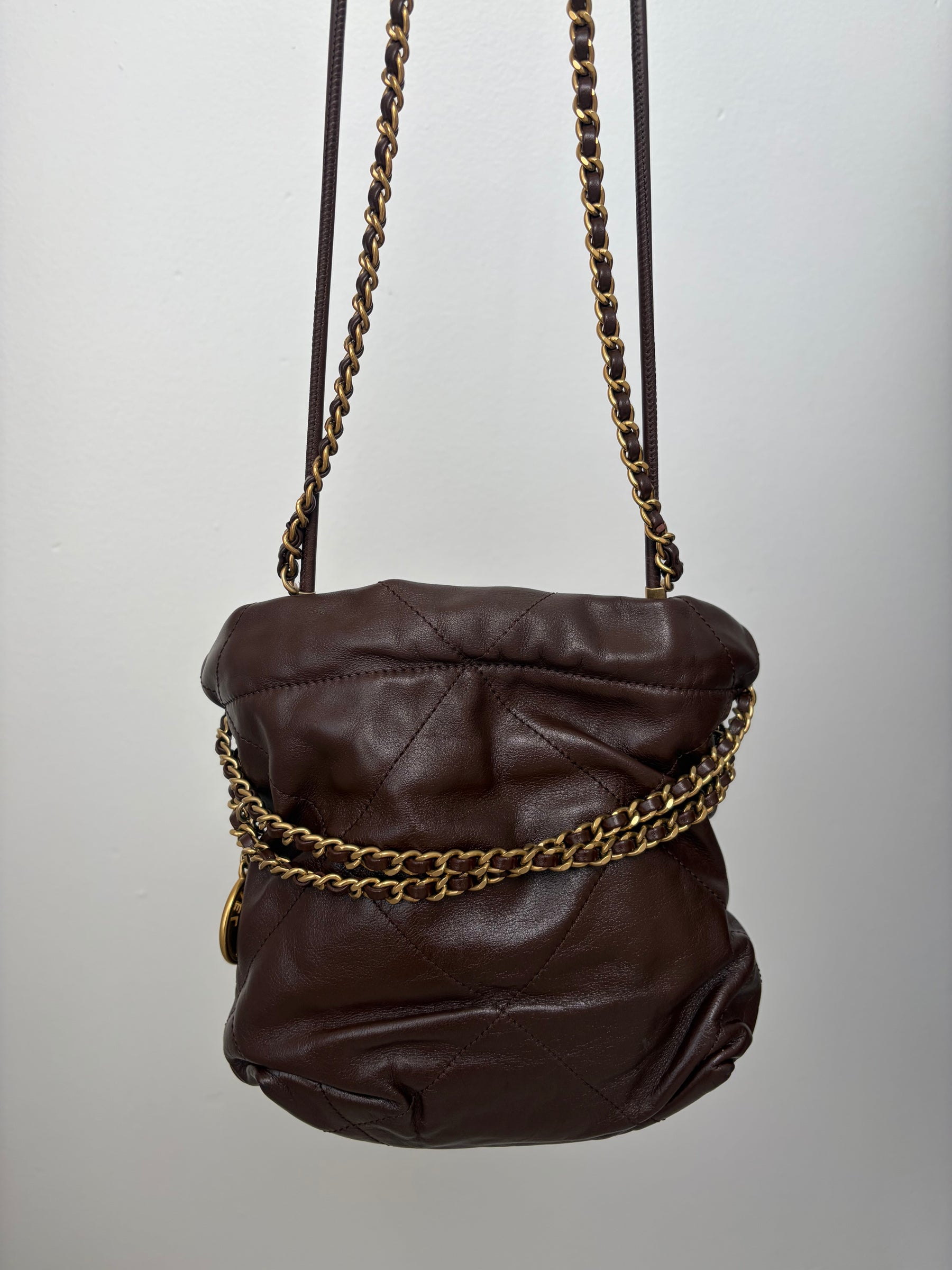 Chanel 22 Mini in Chocolate Brown Leather