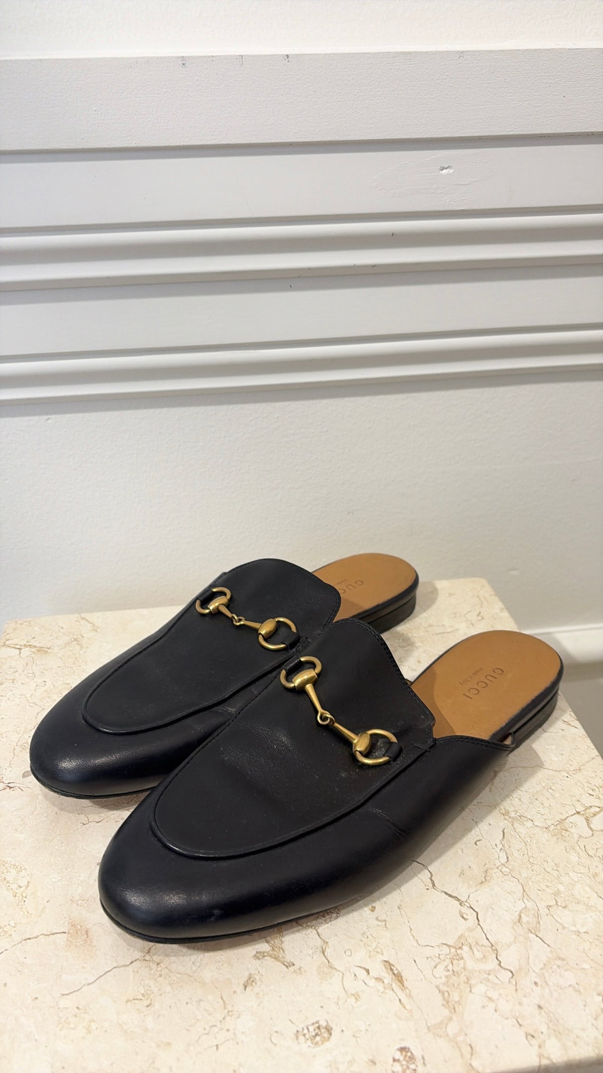 Gucci Black Princetown Mules, 38