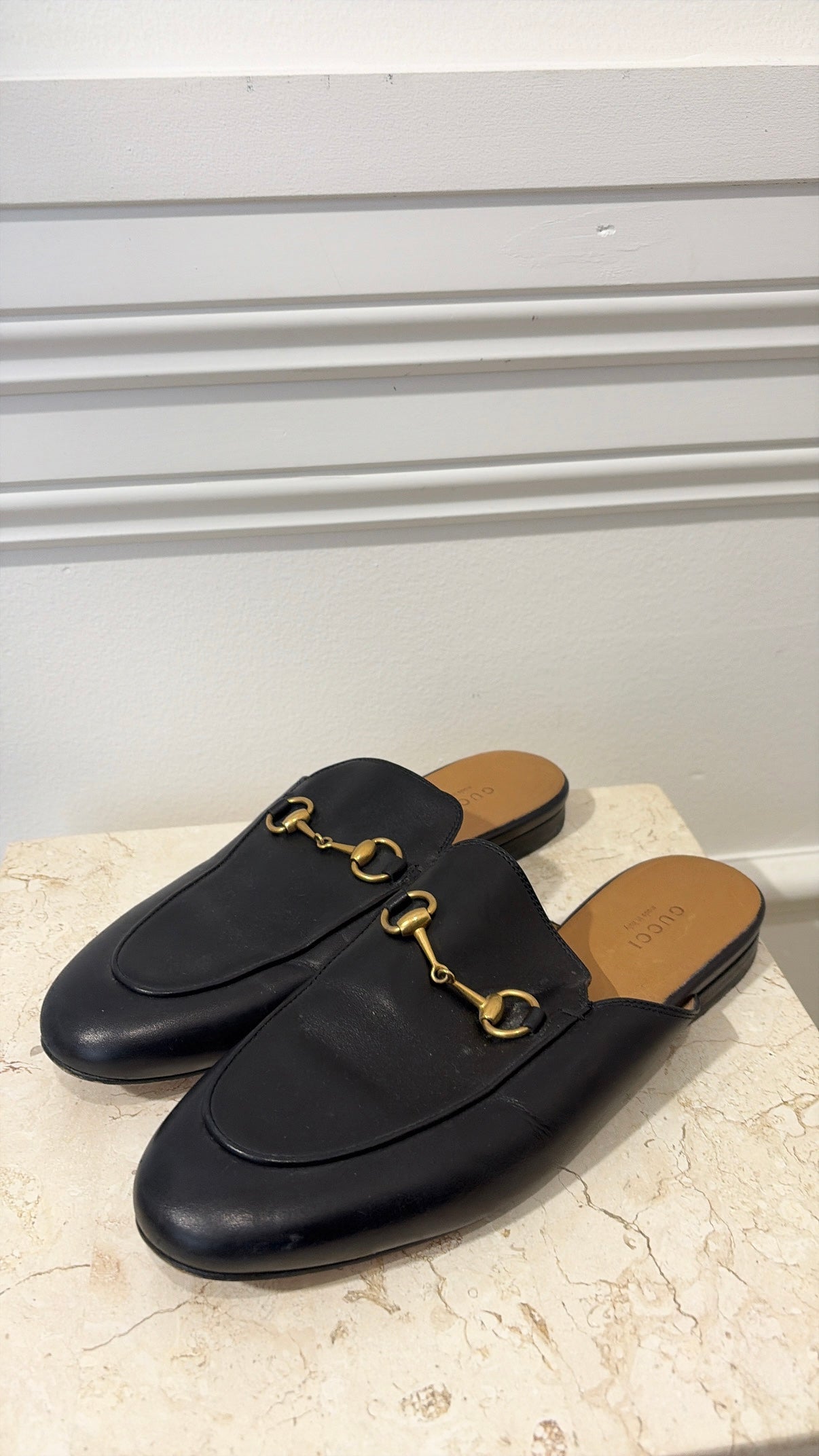 Gucci Black Princetown Mules, 38