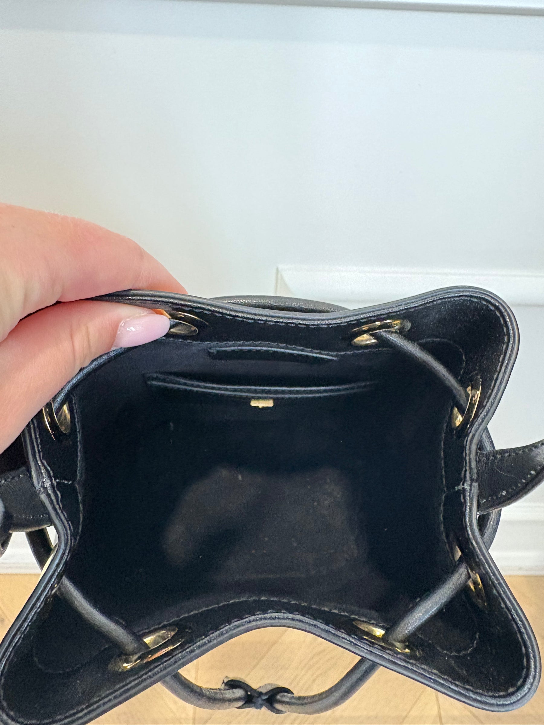 Salvatore Ferragamo Black Leather Bucket Bag