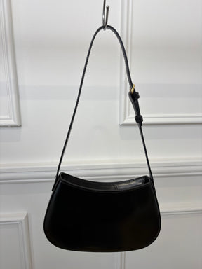 Celine Medium Tilly Bag In Shiny Calfskin Black