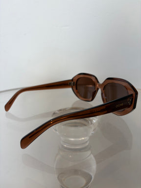 Celine Hexagon Frame Brown Sunglasses