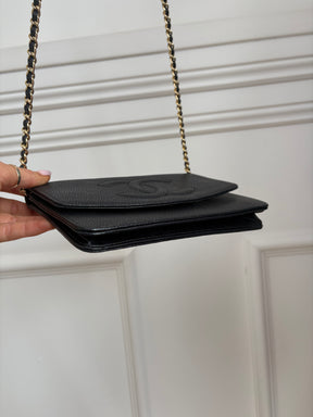 chanel Black CC Caviar Leather Woc