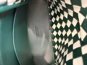 Bottega Veneta Green and White Intrecciato Small Andiamo Bag