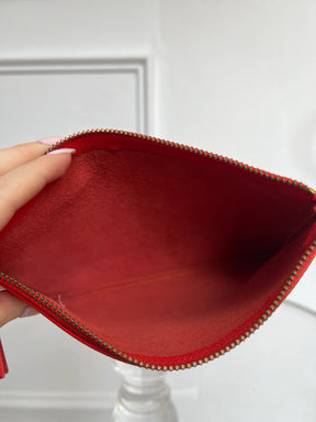 Comme des Garcons Red Leather Pouch