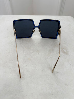 Dior Blue Oversized Square Logo Sunglasses