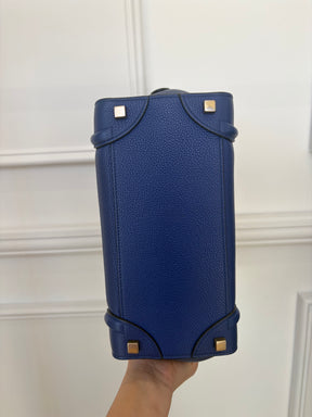 Celine Cobalt Blue Leather Luggage Bag