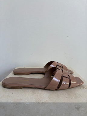 Saint Laurent Nude Patent Tribute Slides, 39