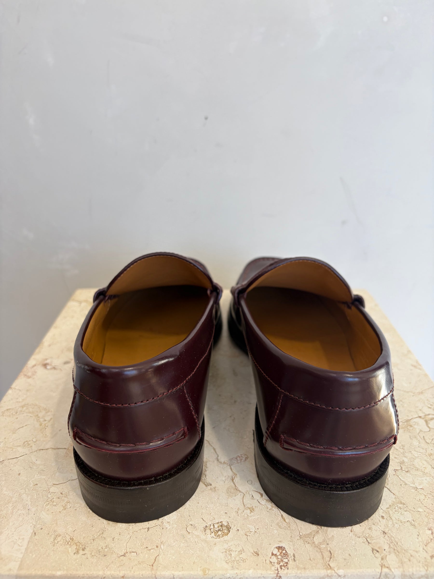 Gucci Cut Out GG Brown Leather Loafers, 5 UK