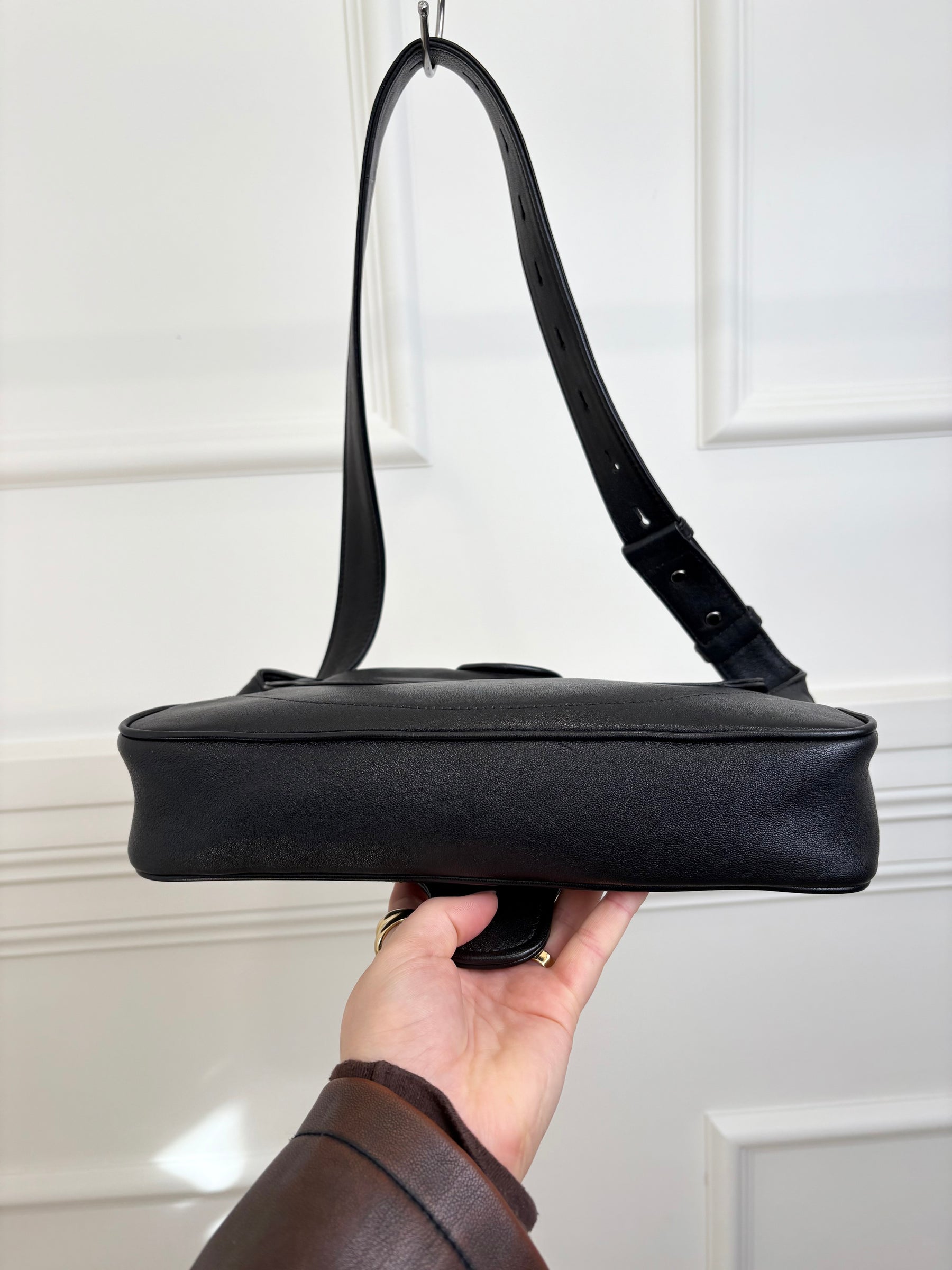Gucci Black Leather Marmont Flap Shoulder Bag