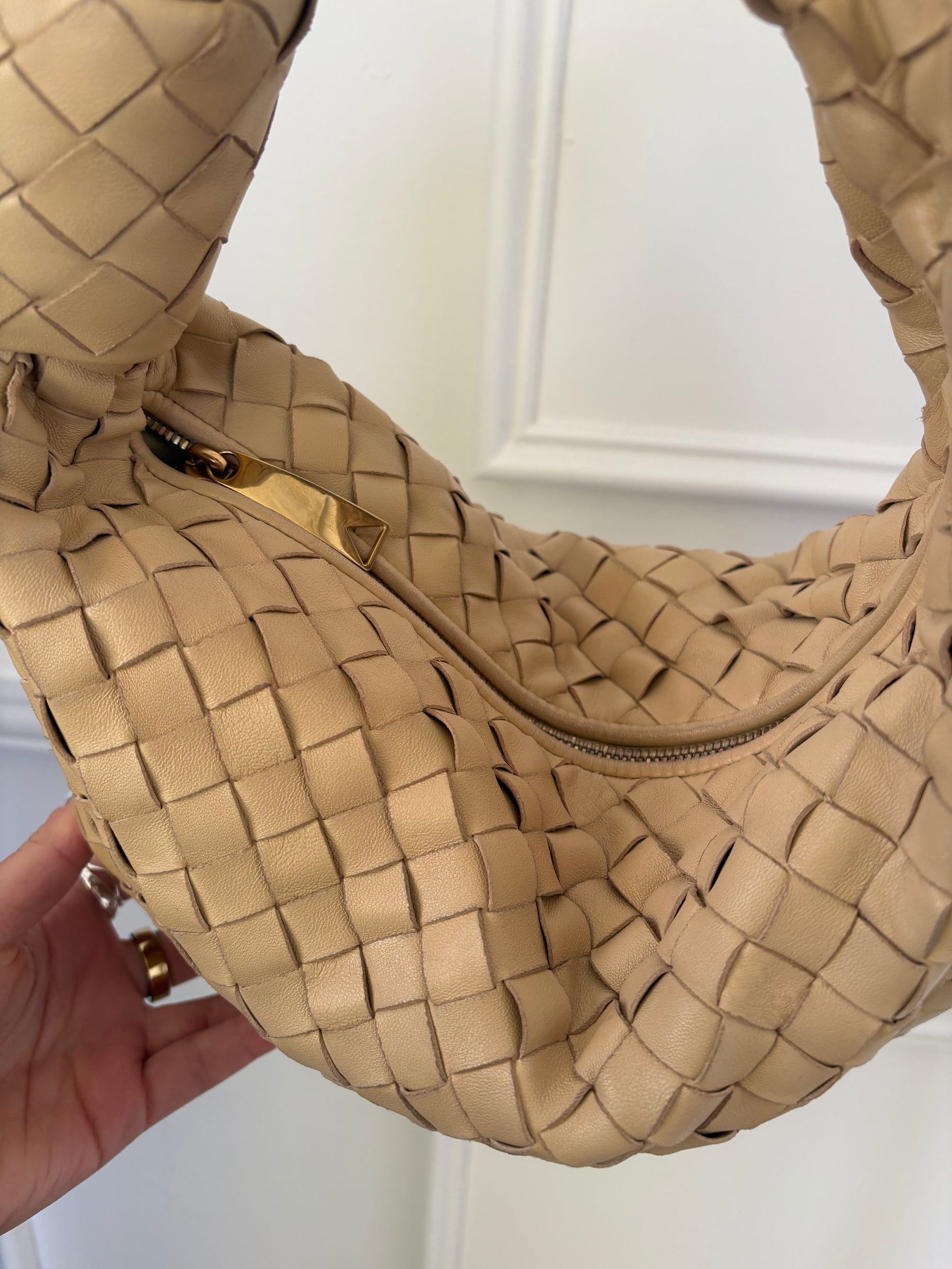 Bottega Veneta Beige  Intracciato Jodie Bag