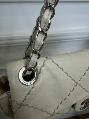 Chanel Cream Leather Ultimate Stitch Expandable Flap Bag