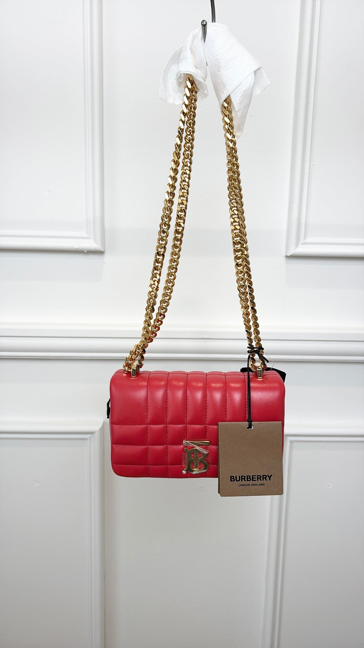 Burberry Red Quilted Leather Mini Lola Bag
