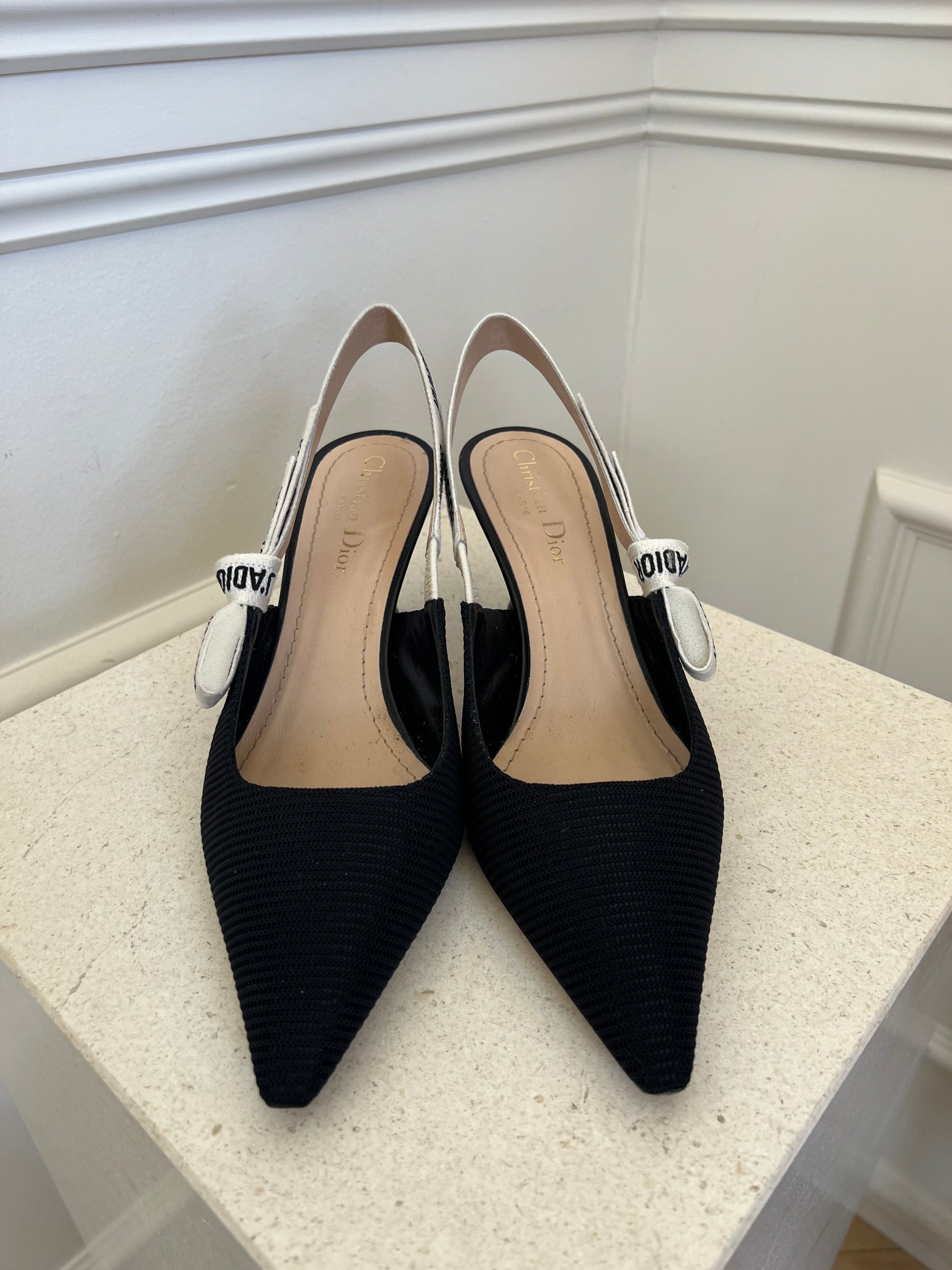 Dior J'Adior Technical Slingbacks Black, 38 D