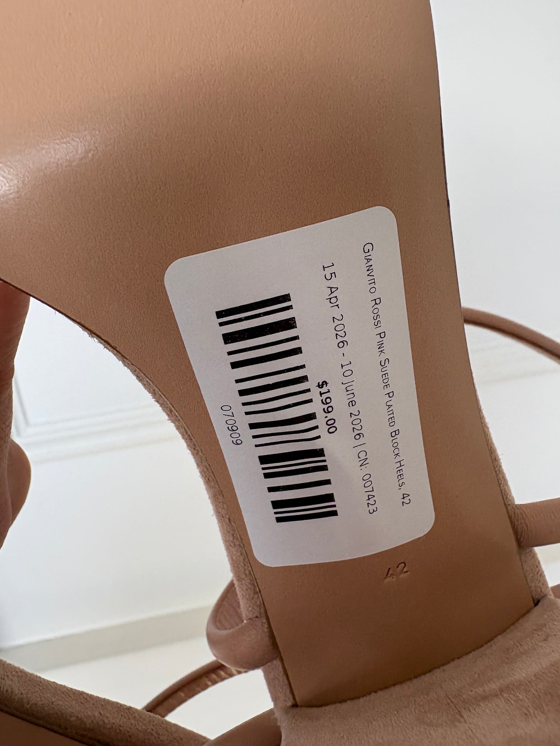 Gianvito Rossi Pink Suede Plaited Block Heels, 42