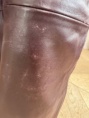 St Agni Leather Balloon Pants  In Bordeaux, M