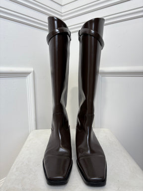 Totême Chocolate Brown Knee High Boots, 37