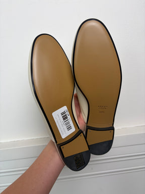 Gucci White Leather Princeton Mules, 39.5