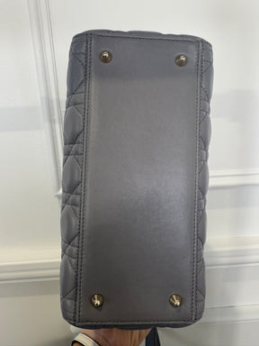 Dior Grey Cannage Quilted Medium Lady Dior