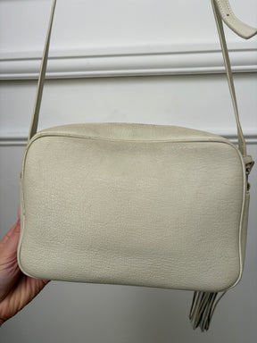 Saint Laurent Cream Leather Lou Camera Tassel Bag