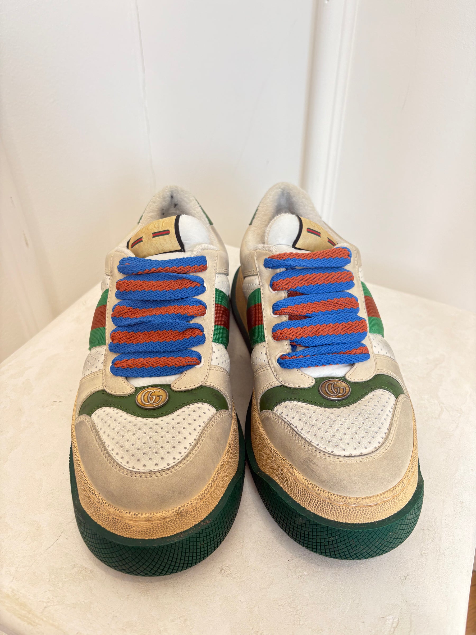 Gucci Chunky White and Green Sneakers, 40